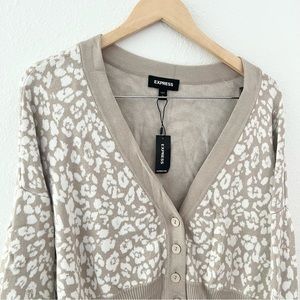 Animal Print v-neck Cardigan